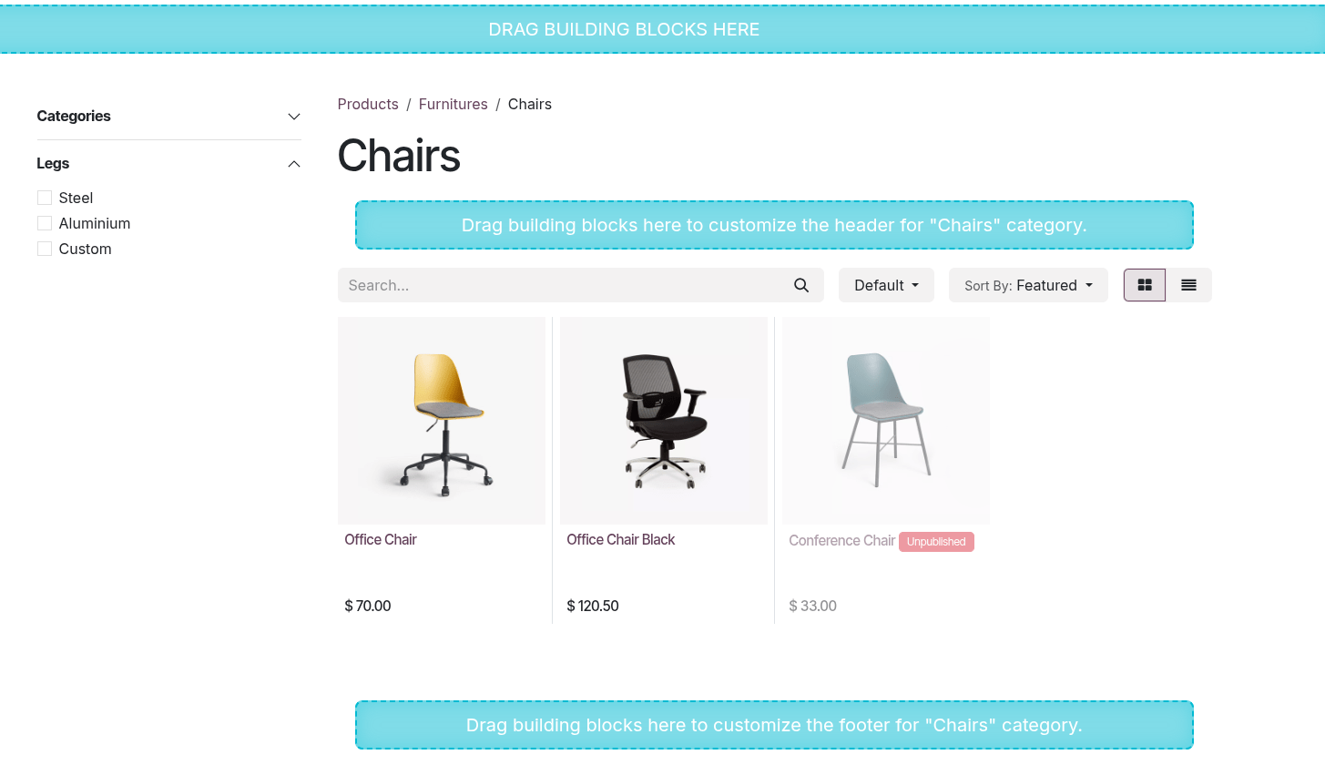 Place building block in the header or footer.