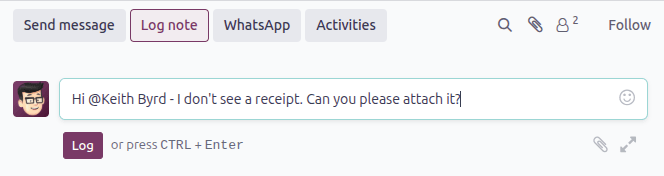 Send messages in the chatter.