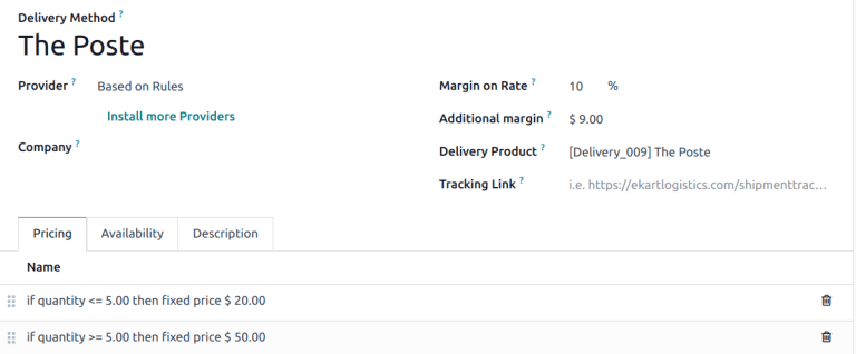 Show example of "Based on rules" shipping method with margins configured.