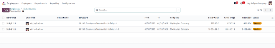 Departure Holiday Attests Payslips.