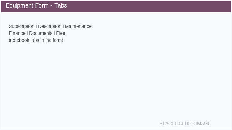 Equipment form tabs