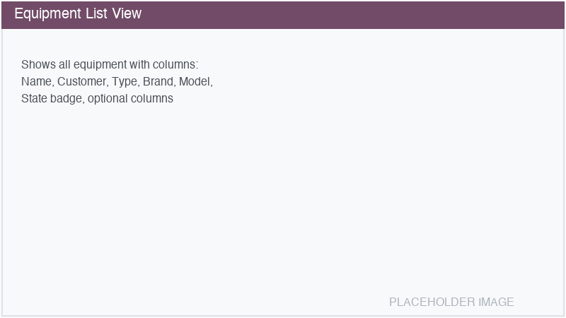 Equipment Management list view