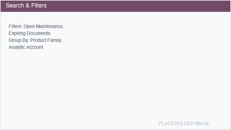 Search and filter options
