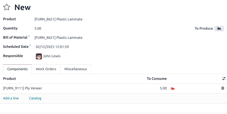 Manufacturing order for product with expiration date.