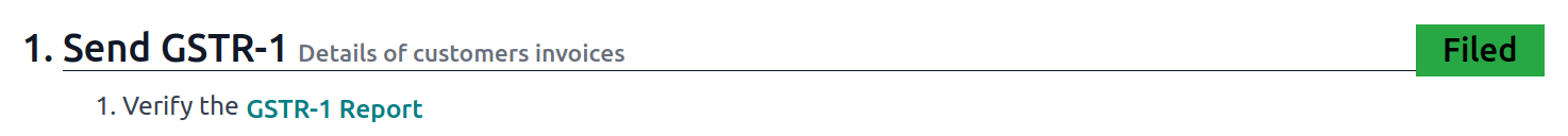 GSTR-1 in the Filed Status