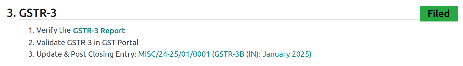 GSTR-3 Filed