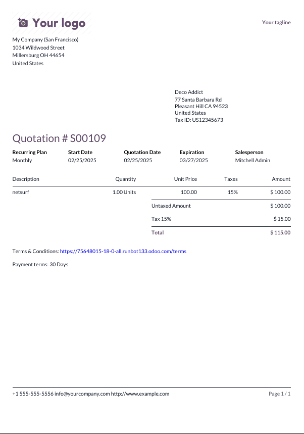 Light report layout sample