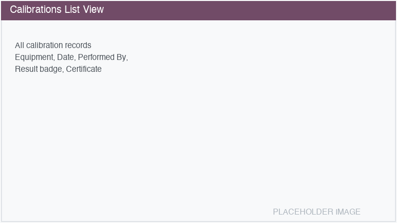 Calibration records list view