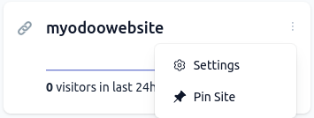 Click the gear icon in the list of websites.