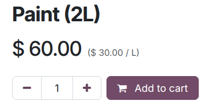 Unit pricing on the product page.