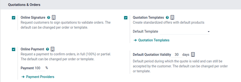 How to enable quotation templates on Odoo Sales.