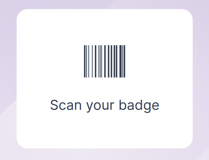The Attendances Kiosk view displaying the scan badge image.