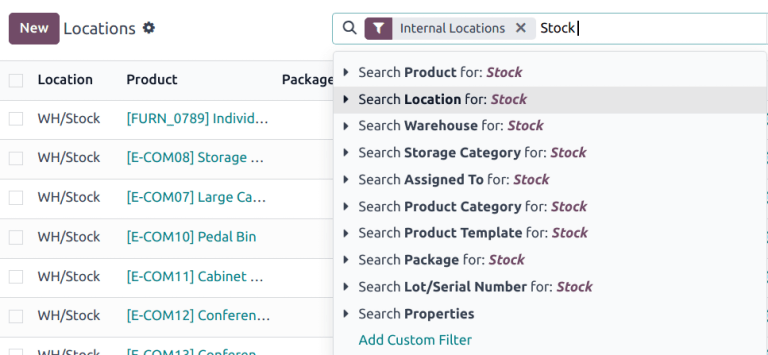 Show search result for the location.