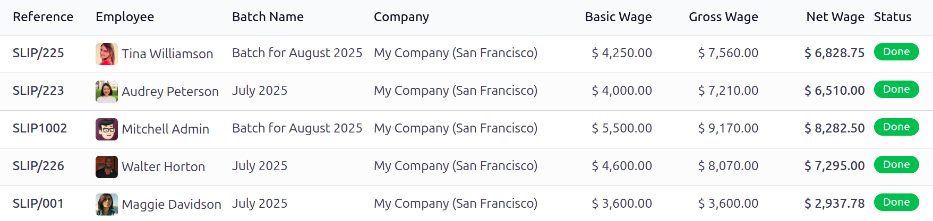 Tekintse meg az összes fizetendő bérjegyzéket a Fizetendő bérjegyzékek oldalon.