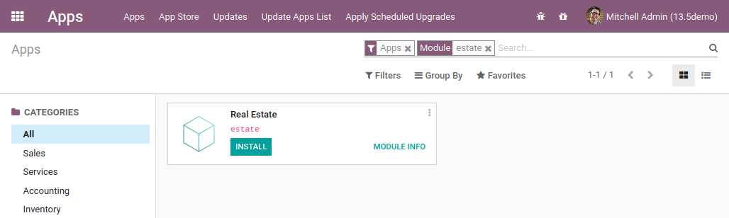 Az új modul megjelenik a listában