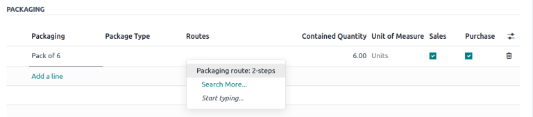 Útvonal beállítása egy csomagoláson.