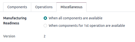 Tekintse meg az aktuális BOM verziót az Egyéb fülön.