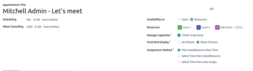 Elérhetőség megosztása ablak a Naptár alkalmazásban.