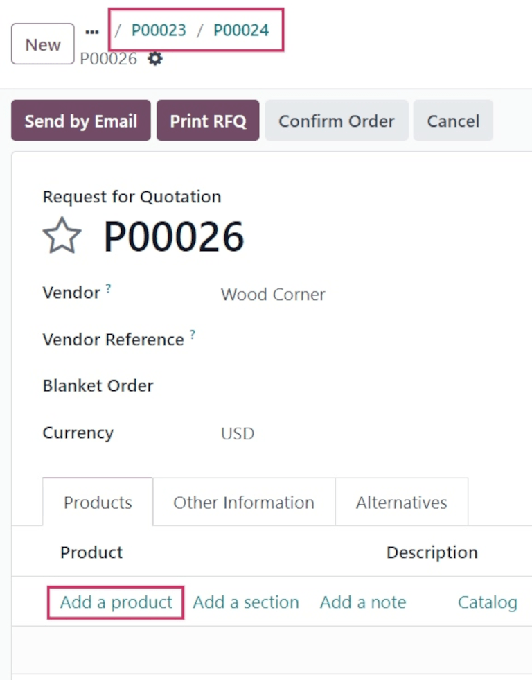 Üres alternatív árajánlat alternatívákkal a kenyérmorzsákban.