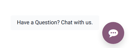 Egy Odoo weboldal nézete, amely a livechat gombot hangsúlyozza.