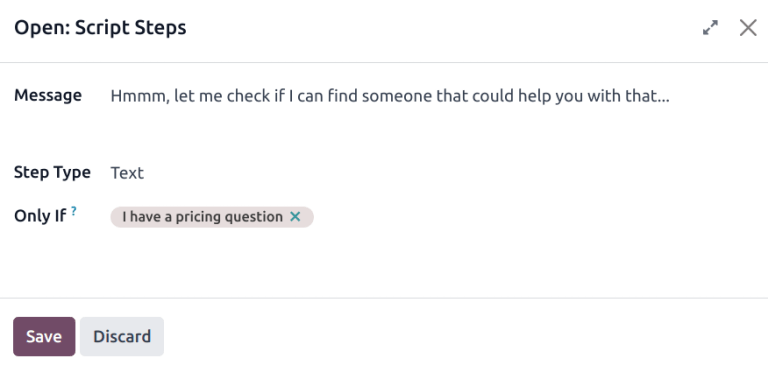 Az új üzenet űrlap nézete, kiemelve a Csak akkor, ha mezőt.