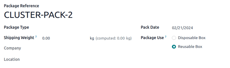 Új csomag űrlap létrehozása.