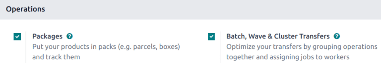 Aktiválja a *Packages* és *Batch Transfers* funkciókat a beállításokban.