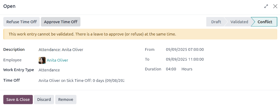 A részletes ütközés felugró ablak, amely akkor jelenik meg, amikor a Szerkesztés gombra kattintanak.