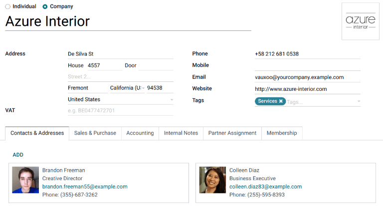 Adjon hozzá egy kapcsolatot/címet a kapcsolati űrlaphoz.