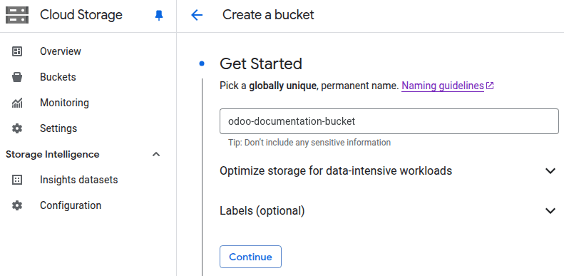 Vödör létrehozása