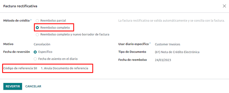 Jóváírási bizonylat, amely törli a hivatkozott dokumentumot.