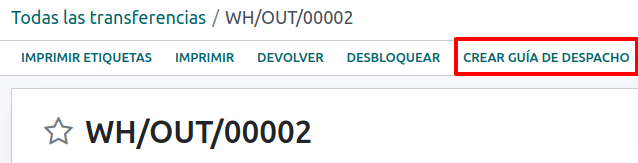 Szállítási útmutató létrehozása gomb egy értékesítési folyamatban.