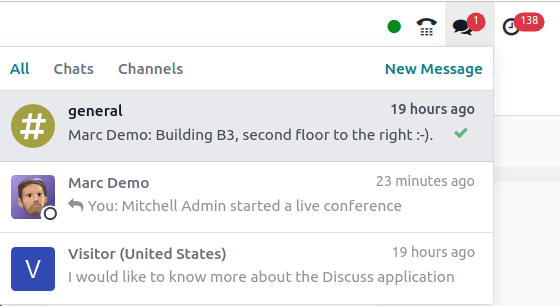 Használja a Discuss alkalmazást más alkalmazásokban a beszédbuborékokra kattintva.