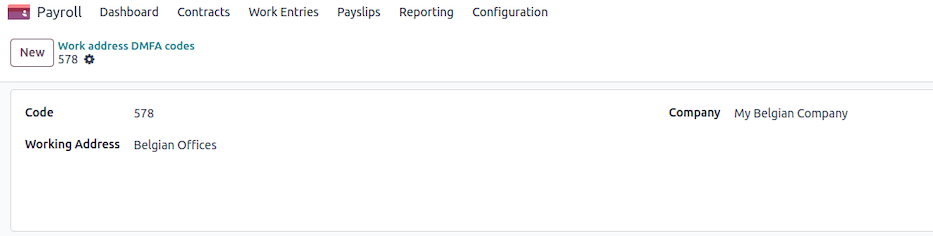 DmfA - Munkavégzési hely ONSS azonosító.