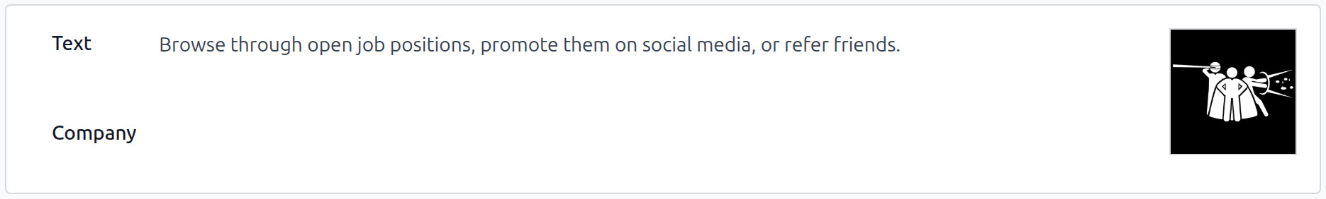 Egy bevezető dia szerkesztési módban, a fő mezők kiemelve.