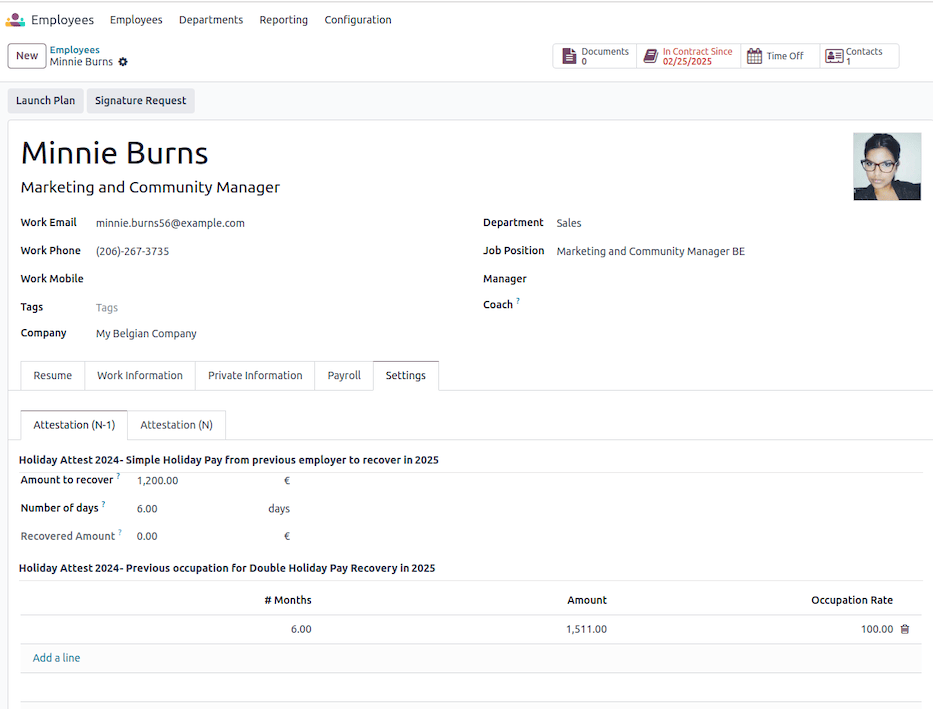 Szabadságdíj visszatérítés konfigurációja.