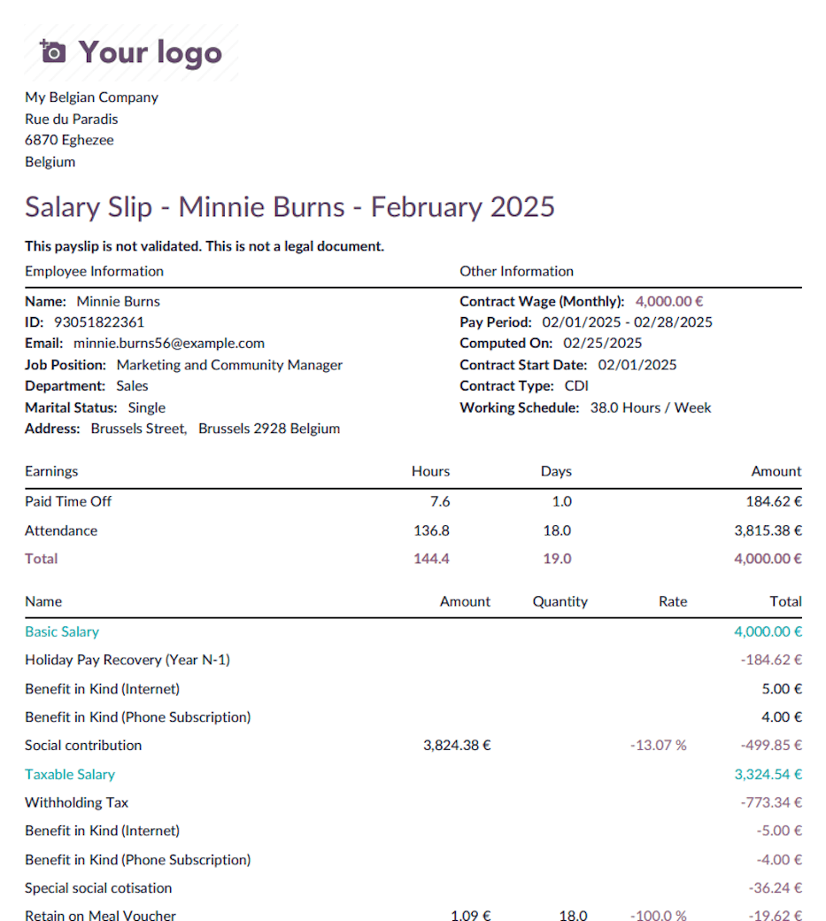 Egyszerű szabadságdíj visszatérítés bérjegyzék.