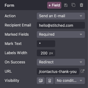 Űrlap szerkesztése a művelet megváltoztatásához