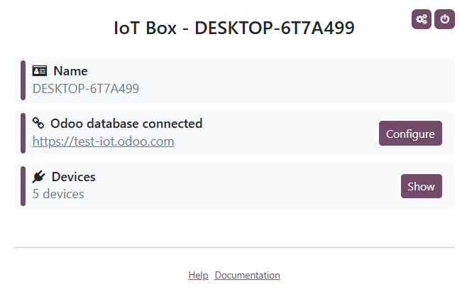 A Windows virtuális IoT kezdőlapja