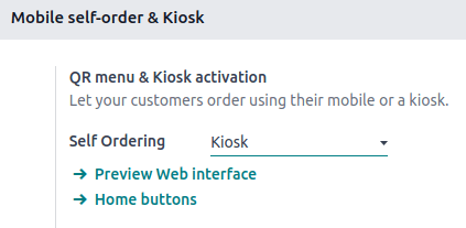 QR menü és kiosk beállítás aktiválása