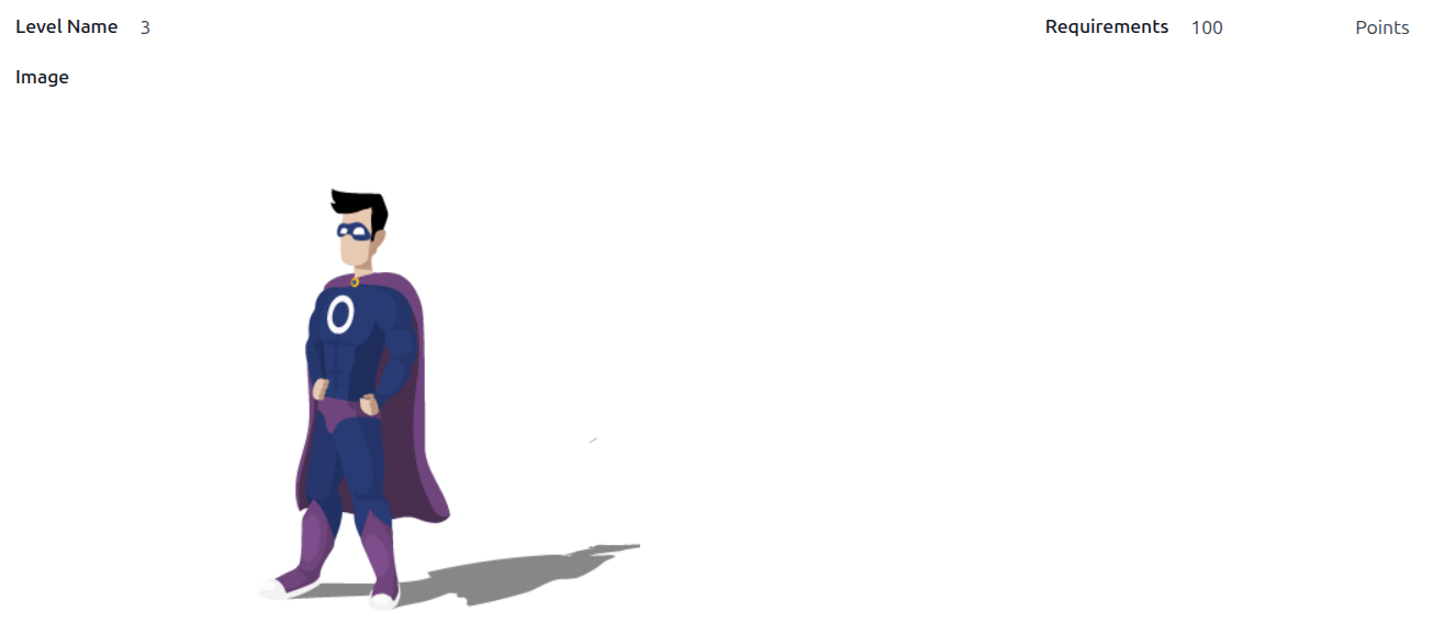 Egy szint űrlap szerkesztési módban.