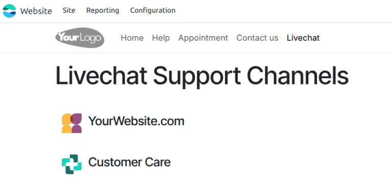 Az Élő Chat értékelések weboldalának nézete, kiemelve a csatorna ikonját.