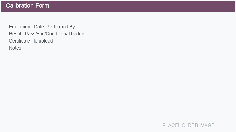 Kalibrációs űrlap