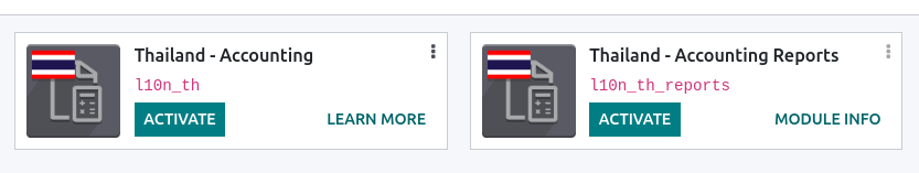 Thaiföldi lokalizációs modulok