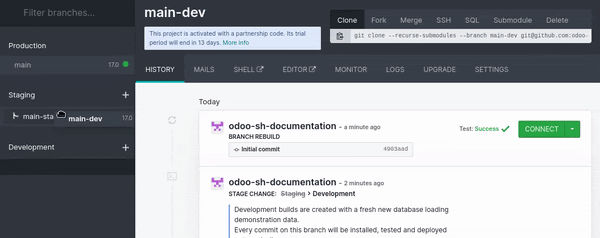 Fejlesztési ág áthelyezése az előkészítés alá