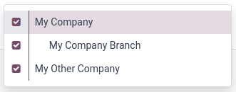 A fő vállalat kiválasztása és mások aktiválása.