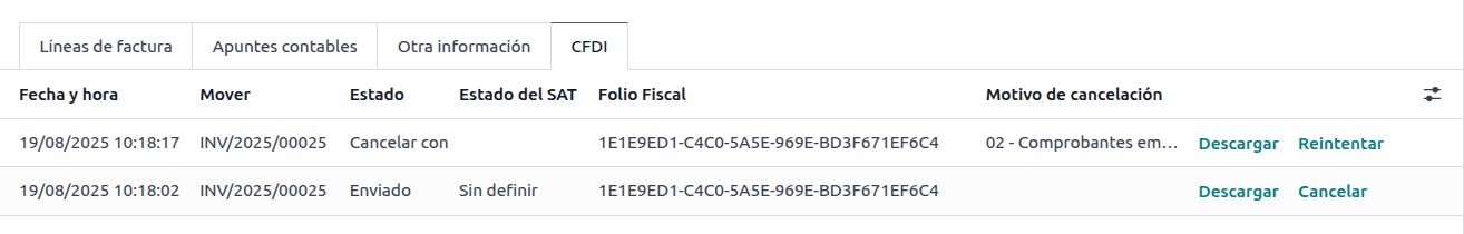 Régi számla CFDI Origin-nel.