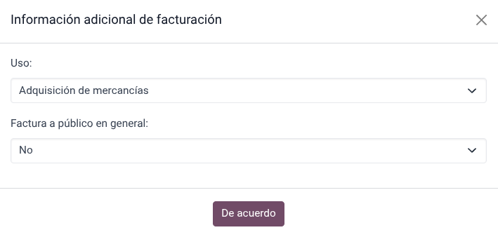 Számla konfiguráció az Értékesítési Pont számára.