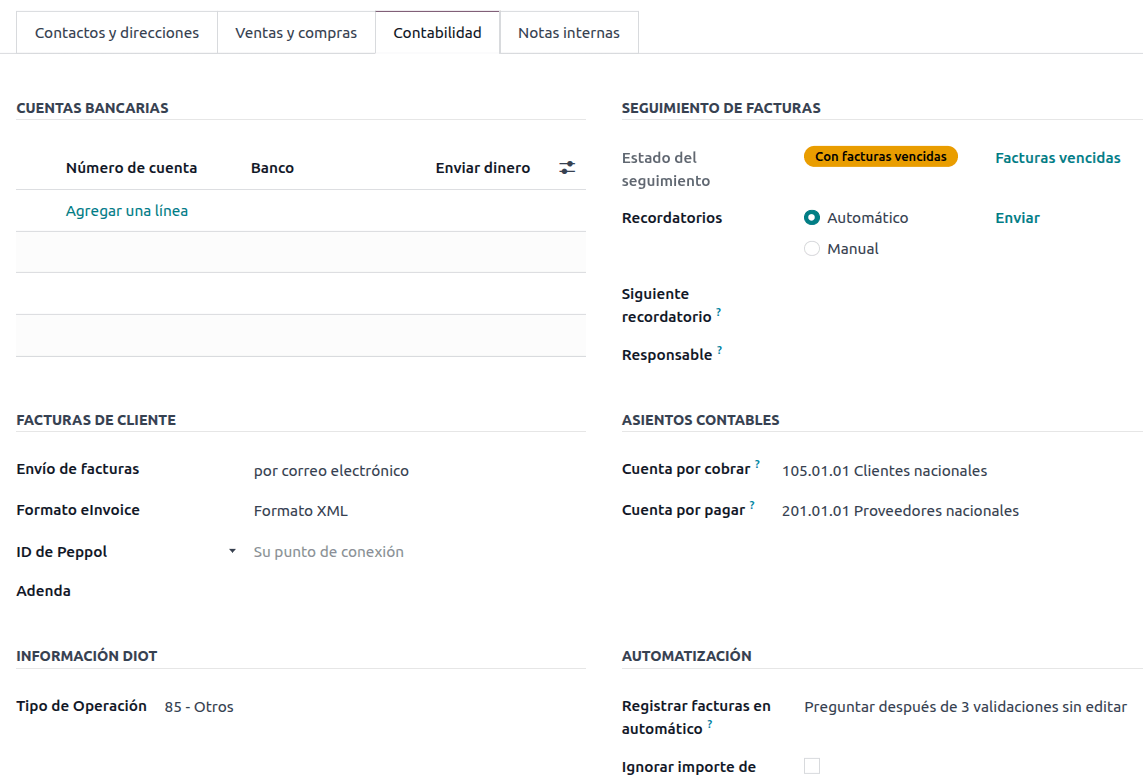 DIOT információ egy beszállítói kapcsolaton.