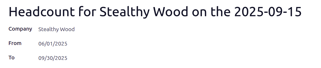 A létszámjelentés űrlap kitöltve a 2025-ös év harmadik negyedévére.